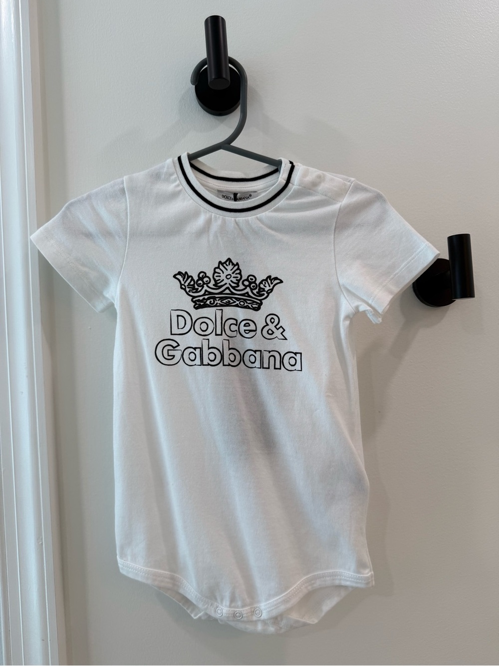 Dolce & Gabbana Kids White Logo Onesie